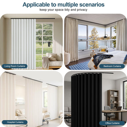 Ceiling Curtains Tracks Aluminum Flexible Bendable（black）