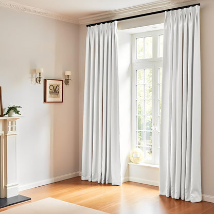 （Greyish White）Total Blockout Pinch Pleat Curtains