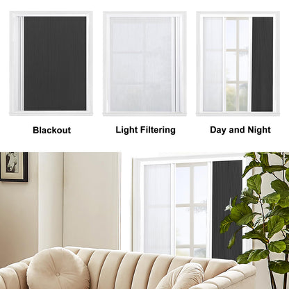 Day & Night Cordless Cellular Shades - Dual Sheer & Blackout Honeycomb Blinds (Custom Size)