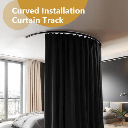 Ceiling Curtains Tracks Aluminum Flexible Bendable（black）