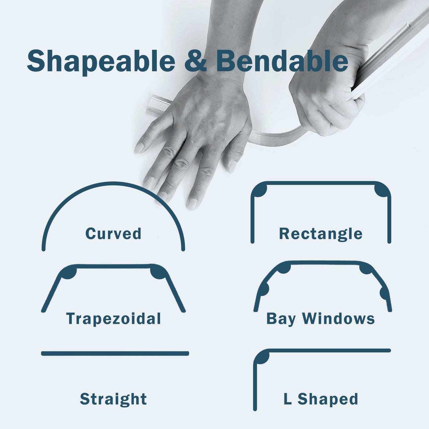 Flexible Aluminum Bendable Track (Hook Gliders)