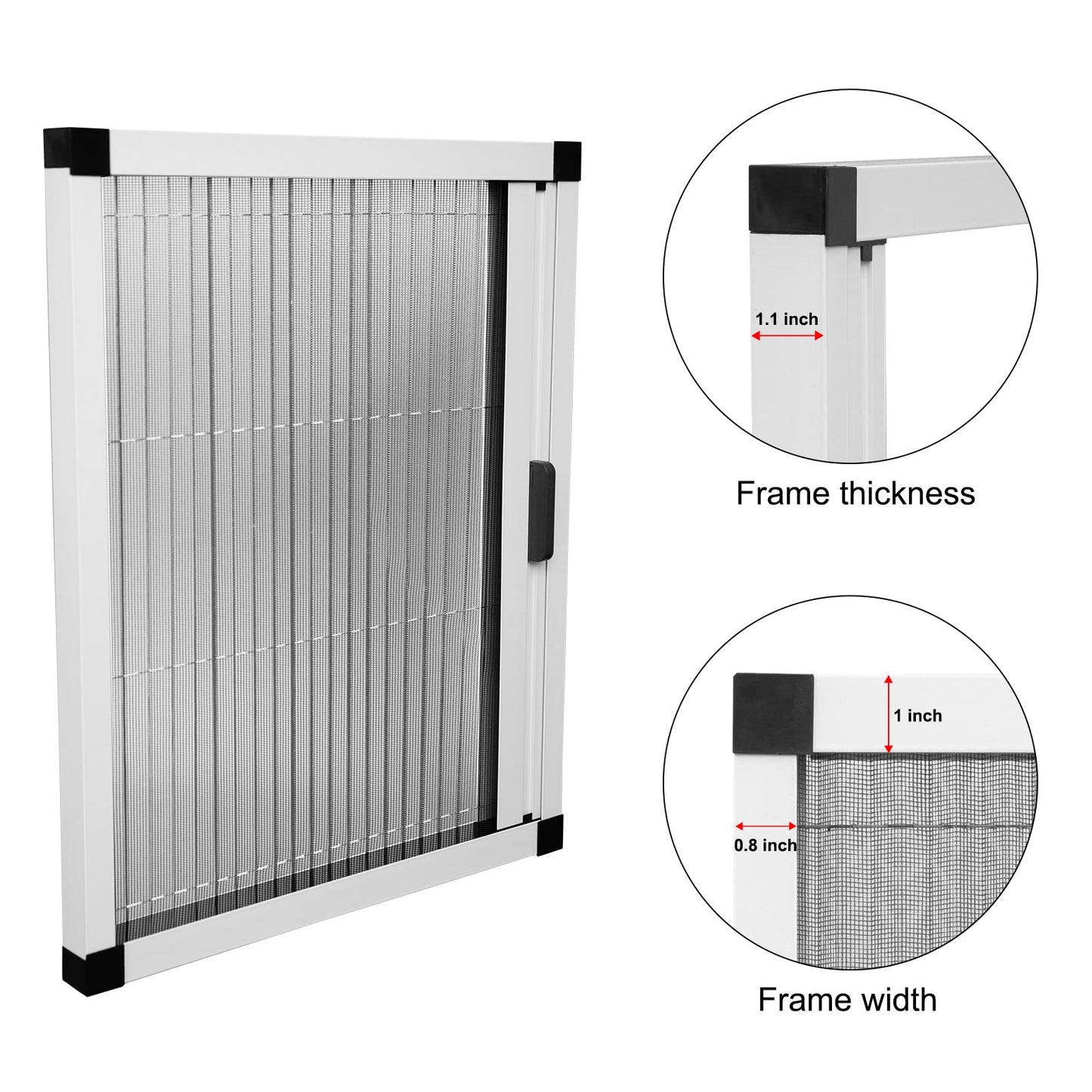 No-Drill Retractable Window Screen - Custom Folding Mesh & Aluminum Frame