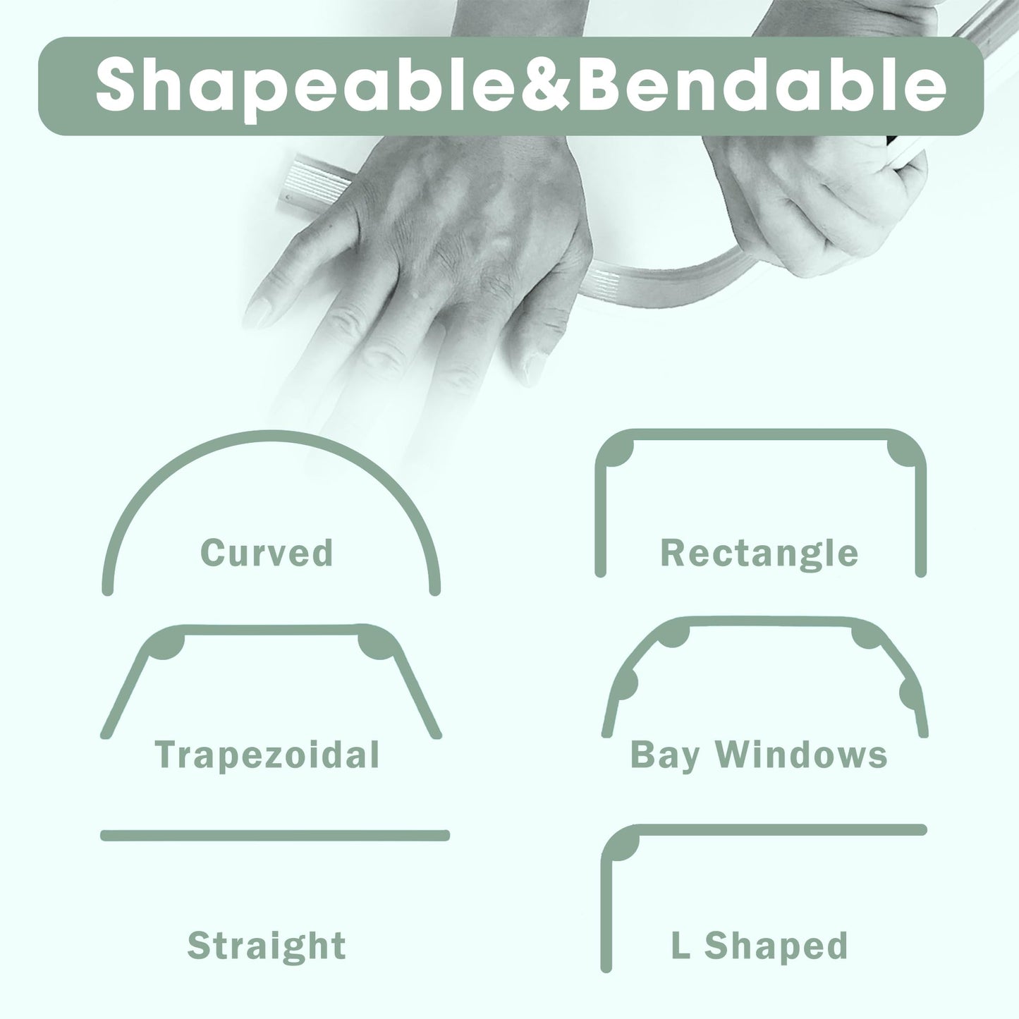 Flexible Aluminum Bendable Track (Clip Gliders)