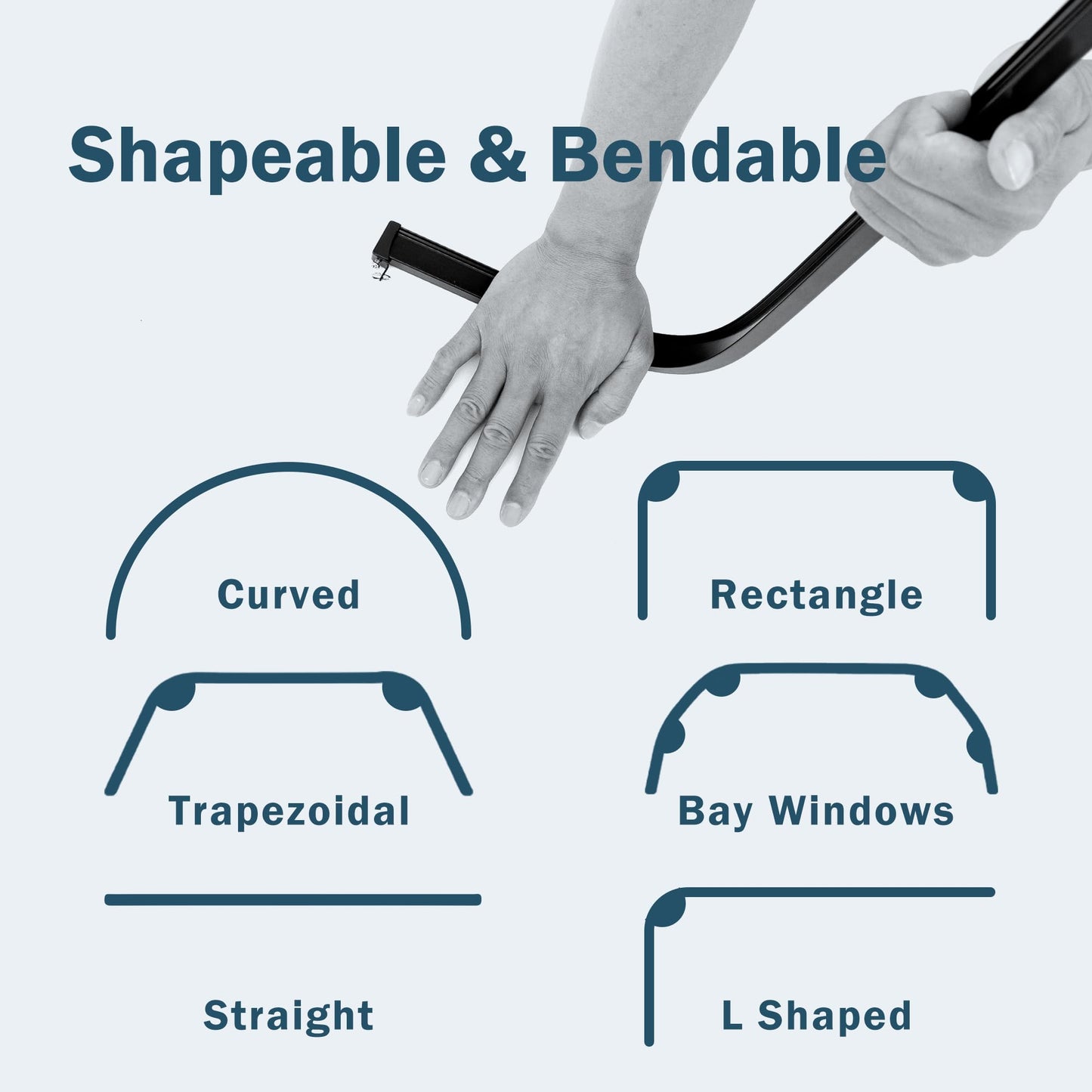 Flexible Aluminum Bendable Track (Hook Gliders)