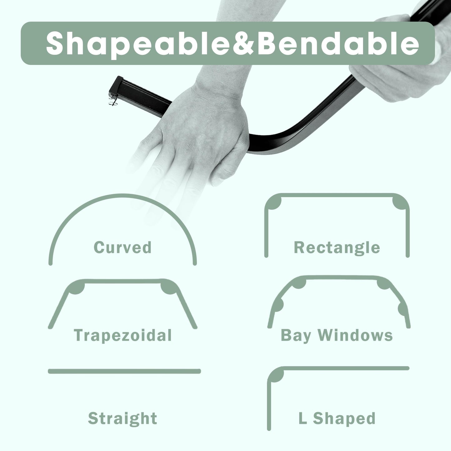 Flexible Aluminum Bendable Track (Clip Gliders)