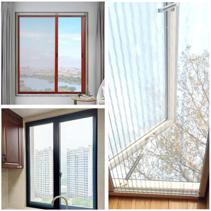 No-Drill Retractable Window Screen - Custom Folding Mesh & Aluminum Frame