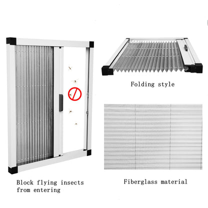 No-Drill Retractable Window Screen - Custom Folding Mesh & Aluminum Frame