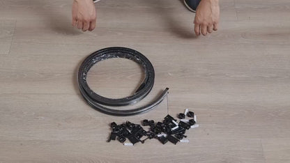 Benny Thermal Textured Woven Blackout Divider Curtain & Black Track Kit