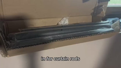 Curtains Rods for Windows 1 Inch Thick Heavy Duty Metal Curtain Rod with Curtain Rings with Clips Sets