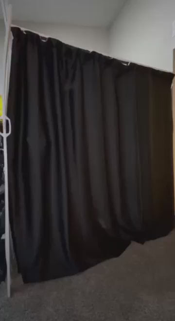 Benny Thermal Textured Woven Blackout Divider Curtain & Black Track Kit