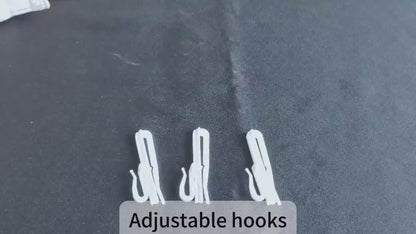 (Track-grey)High-Density Silk-Look Blackout Divider Curtain & Black Track Kit