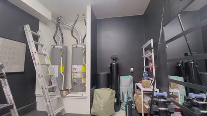 (Black)High-Density Silk-Look Blackout Divider Curtain & White Track Kit