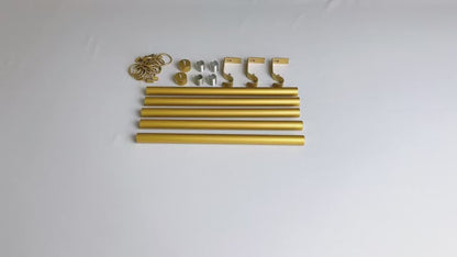 Curtains Rods for Windows 1 Inch Thick Heavy Duty Metal Curtain Rod with Curtain Rings with Clips Sets