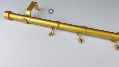 Curtains Rods for Windows 1 Inch Thick Heavy Duty Metal Curtain Rod with Curtain Rings with Clips Sets